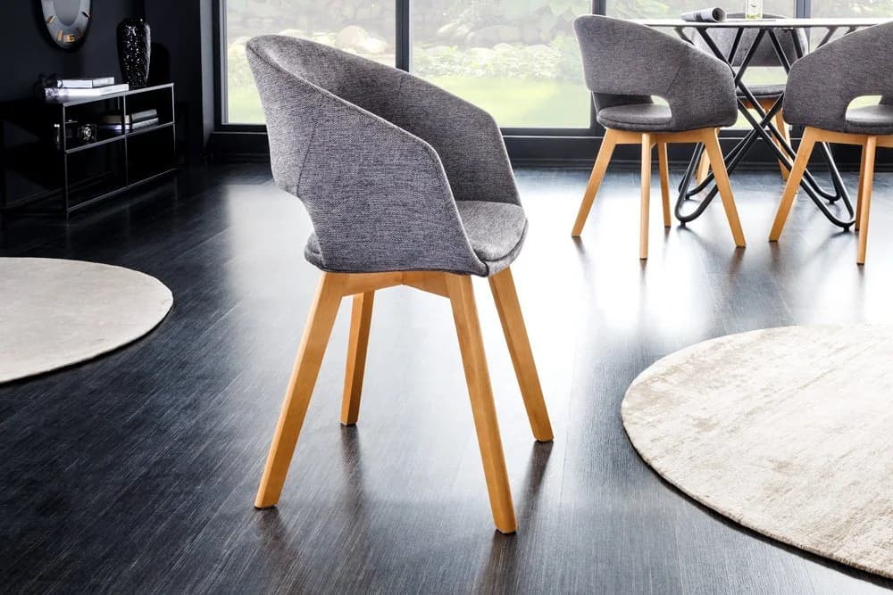 riess-ambiente Stuhl NORDIC STAR Grau Strukturstoff Massivholz Armlehne - Bild 2