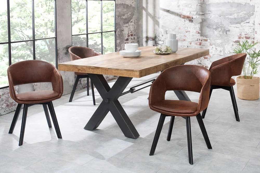 riess-ambiente Polsterstuhl NORDIC STAR antik braun mit Armlehne - Bild 2