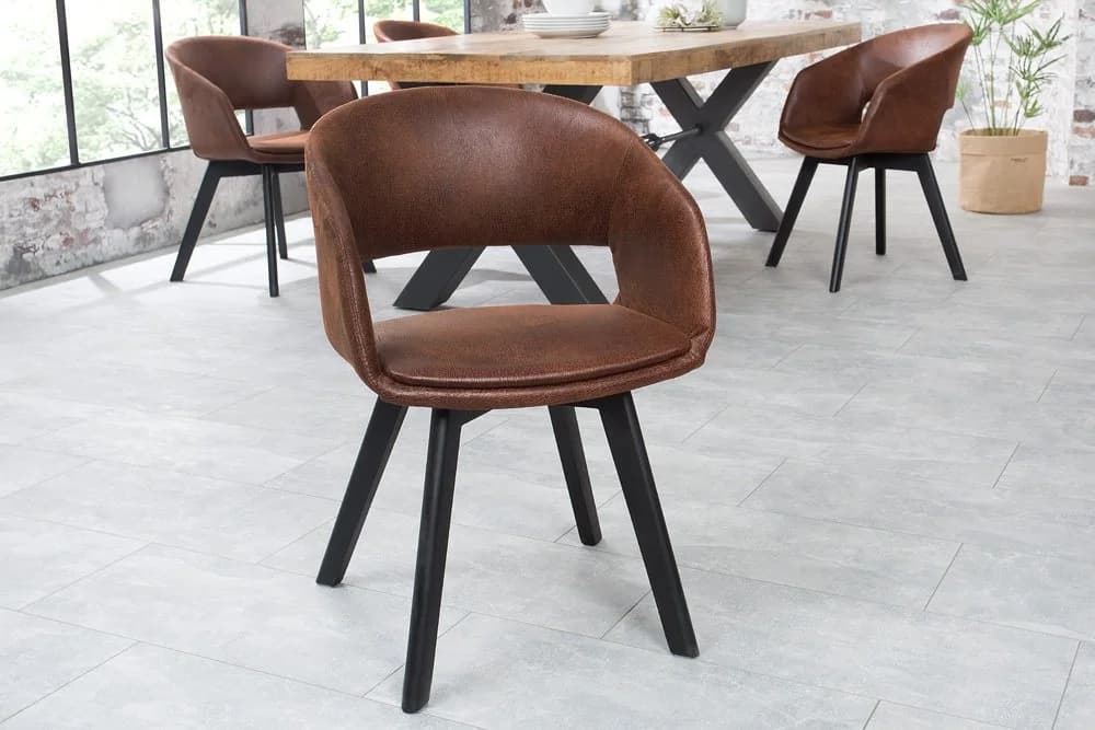 riess-ambiente Polsterstuhl NORDIC STAR antik braun mit Armlehne - Bild 3