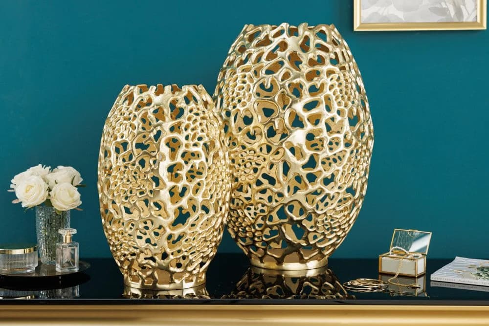 riess-ambiente Dekovase ABSTRACT LEAF 40cm Gold Metall - Bild 4
