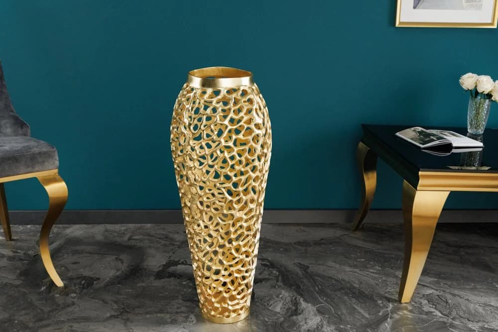 riess-ambiente Bodenvase ABSTRACT LEAF 65cm Gold