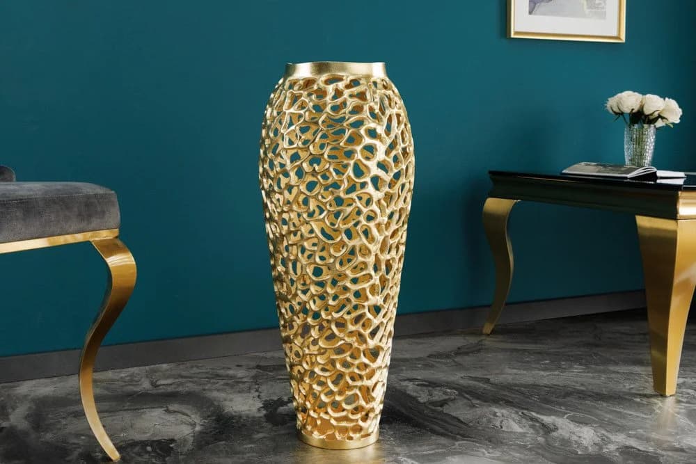 riess-ambiente Bodenvase ABSTRACT LEAF 65cm Gold - Bild 2