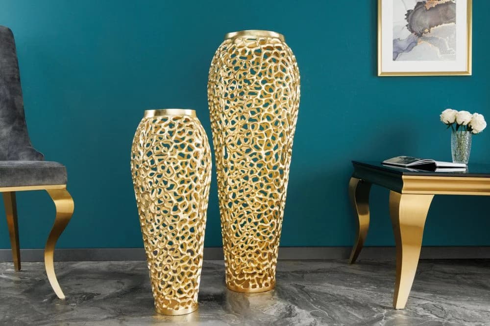 riess-ambiente Bodenvase ABSTRACT LEAF 65cm Gold - Bild 4