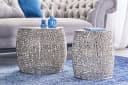 riess-ambiente Beistelltisch ABSTRACT LEAF antik silber 2-tlg. Handarbeit Metall Bild 1