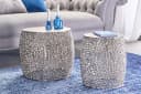 riess-ambiente Beistelltisch ABSTRACT LEAF antik silber 2-tlg. Handarbeit Metall Bild 2