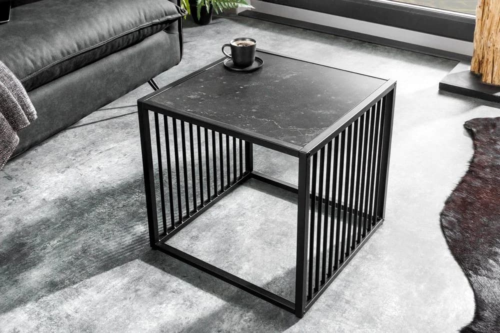riess-ambiente Beistelltisch ARCHITECTURE Schwarz Marmor-Optik Metall - Bild 2