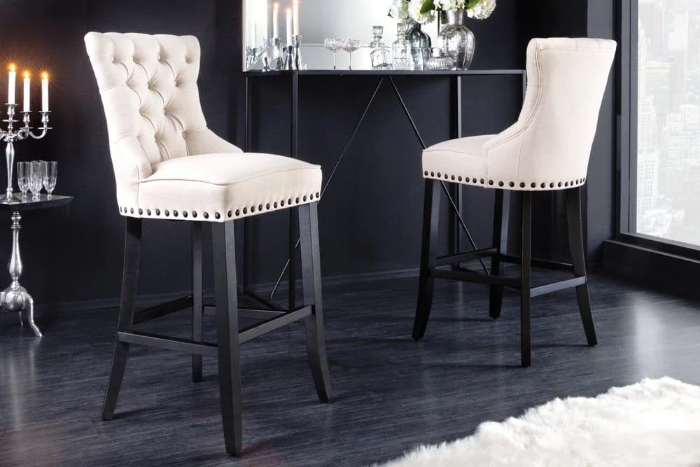 riess-ambiente Barhocker CASTLE Beige Schwarz Landhausstil - Bild 3