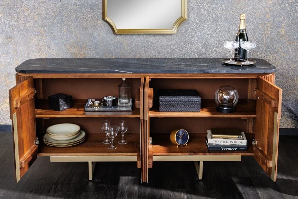 riess-ambiente Sideboard GATSBY 160cm Braun/Grau/Gold Retro Design - Bild 3