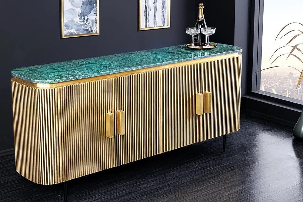riess-ambiente Sideboard VENEZIANO 160cm Messing Grün Retro Design - Bild 2