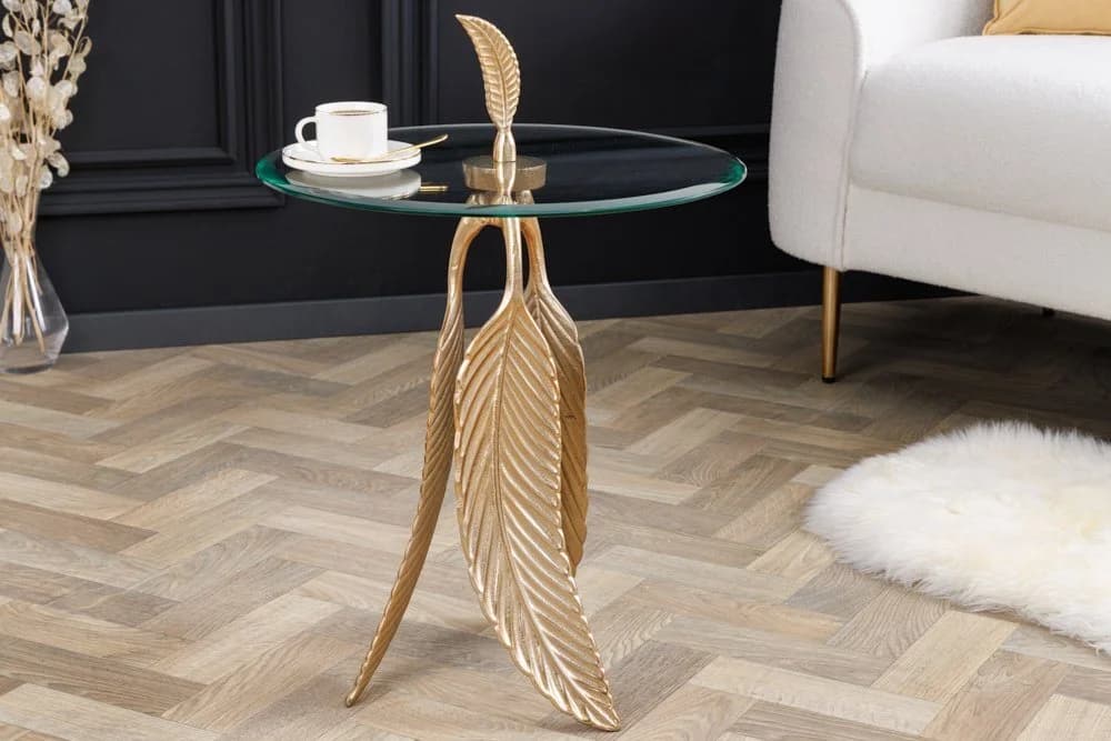 riess-ambiente Beistelltisch FEATHER 65cm Gold Handarbeit - Bild 2