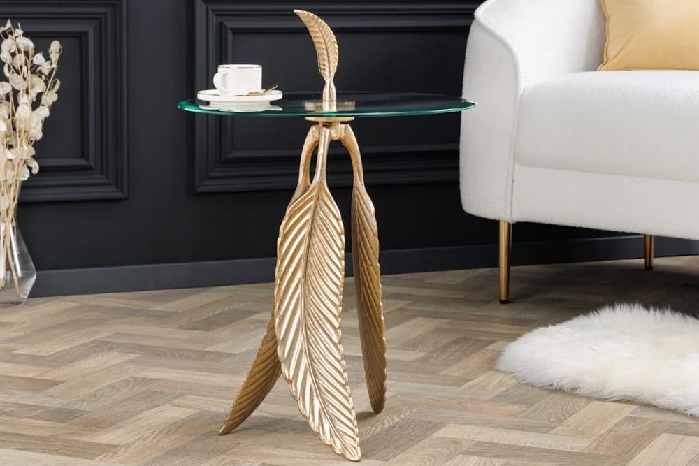 riess-ambiente Beistelltisch FEATHER 65cm Gold Handarbeit - Bild 3