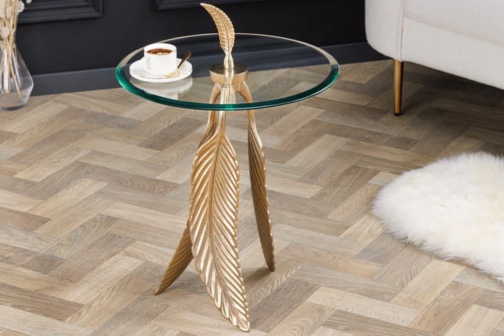 riess-ambiente Beistelltisch FEATHER 65cm Gold Handarbeit - Bild 4