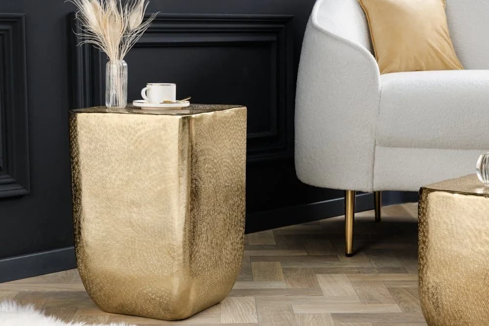 riess-ambiente Beistelltisch UNIT 45cm Gold Hammerschlag Design - Bild 3