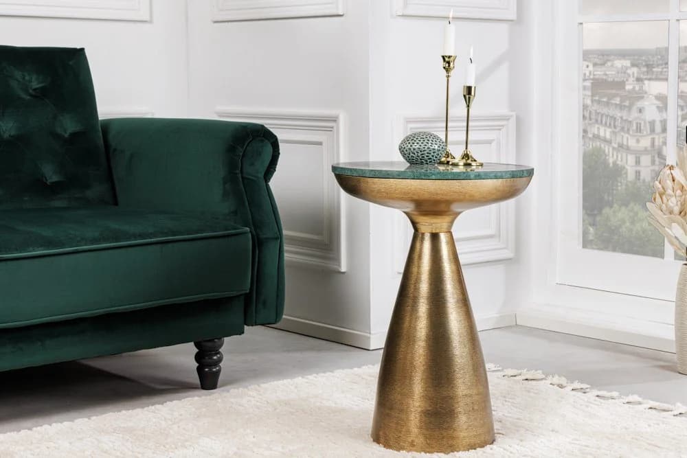 riess-ambiente Beistelltisch ELEMENTS 60cm Gold Grün Marmor - Bild 2