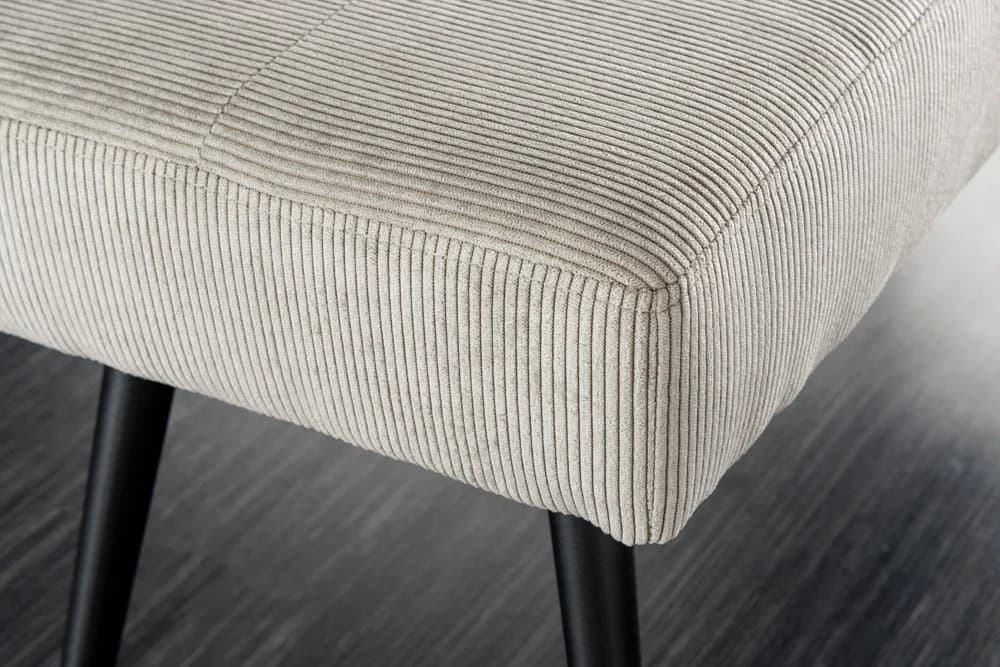 riess-ambiente Sitzbank BOUTIQUE 100cm hellgrau/schwarz Cord-Bezug Metallbeine - Bild 4