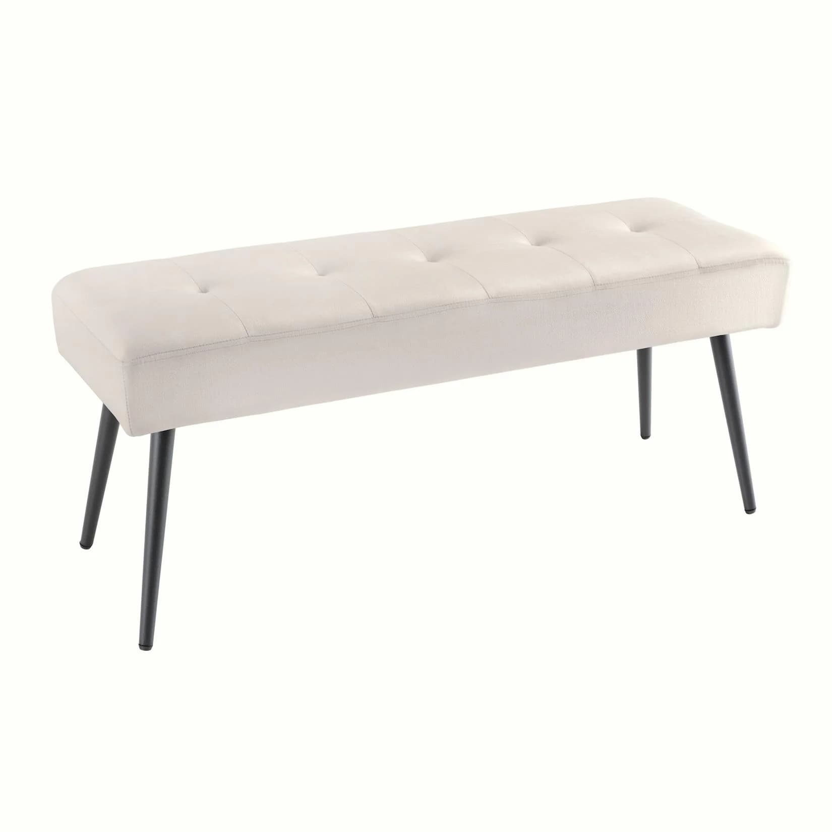 riess-ambiente Sitzbank BOUTIQUE 100cm Champagner Samt Schwarz Metallbeine