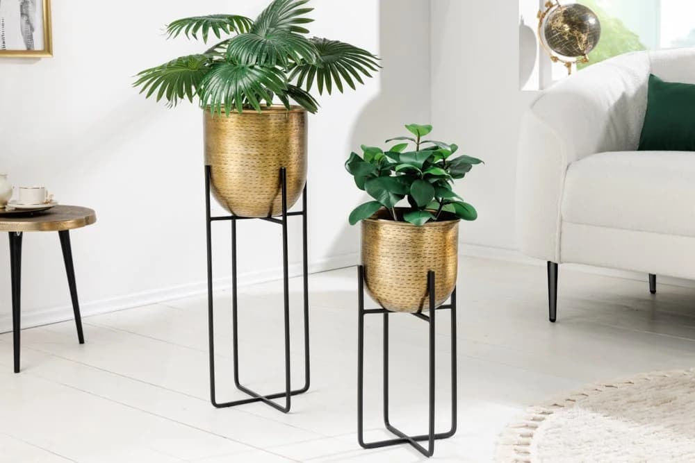 riess-ambiente Übertopf UNIT 70/50cm Gold Hammerschlag-Design - Bild 3