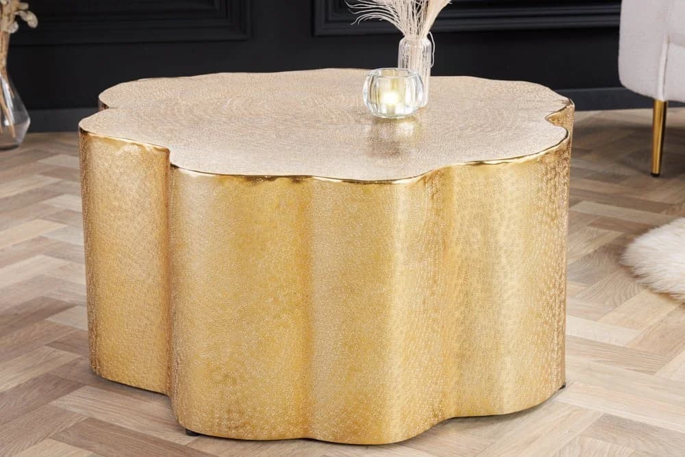 riess-ambiente Couchtisch ORGANIC ORIENT 75cm gold Handarbeit