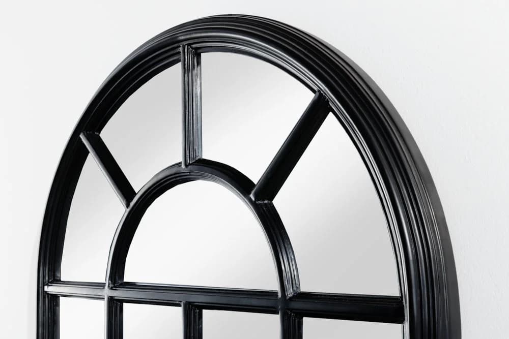 riess-ambiente Wandspiegel CASTILLO 140cm Schwarz Pinienholz Fenster-Design - Bild 5