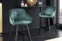 riess-ambiente Barhocker EUPHORIA petrol/schwarz Samt mit Lehne Bild 1