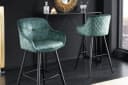 riess-ambiente Barhocker EUPHORIA petrol/schwarz Samt mit Lehne Bild 2