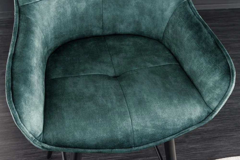 riess-ambiente Barhocker EUPHORIA petrol/schwarz Samt mit Lehne - Bild 4