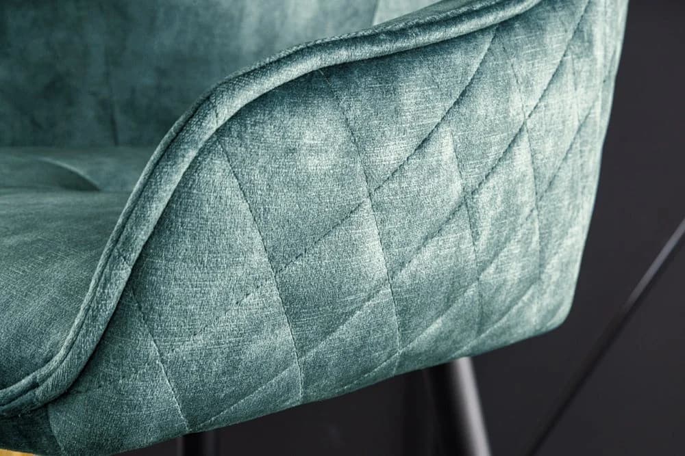 riess-ambiente Barhocker EUPHORIA petrol/schwarz Samt mit Lehne - Bild 5