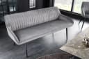 riess-ambiente Sitzbank TURIN Samt Grau Schwarz Metallbeine Armlehne Bild 2