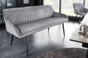 riess-ambiente Sitzbank TURIN Samt Grau Schwarz Metallbeine Armlehne Bild 3