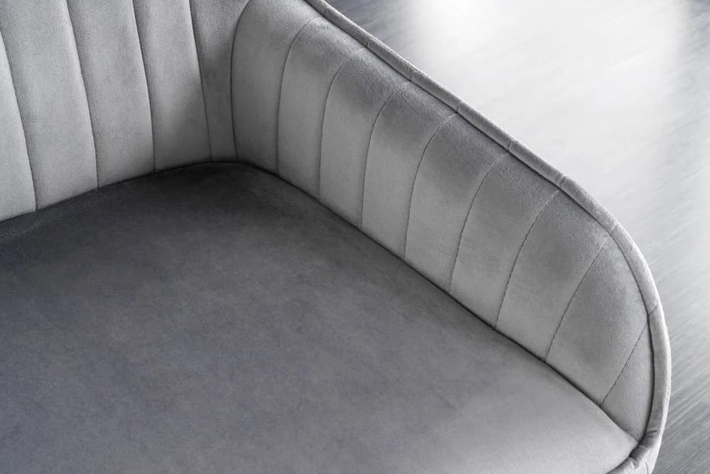 riess-ambiente Sitzbank TURIN Samt Grau Schwarz Metallbeine Armlehne - Bild 5