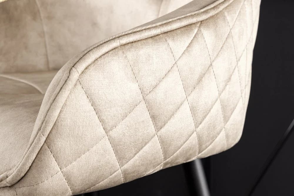 riess-ambiente Barhocker EUPHORIA Samt champagner greige/schwarz mit Lehne - Bild 5