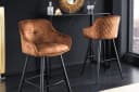 riess-ambiente Barhocker EUPHORIA Rostbraun Schwarz Samt Metallbeine mit Lehne Bild 2