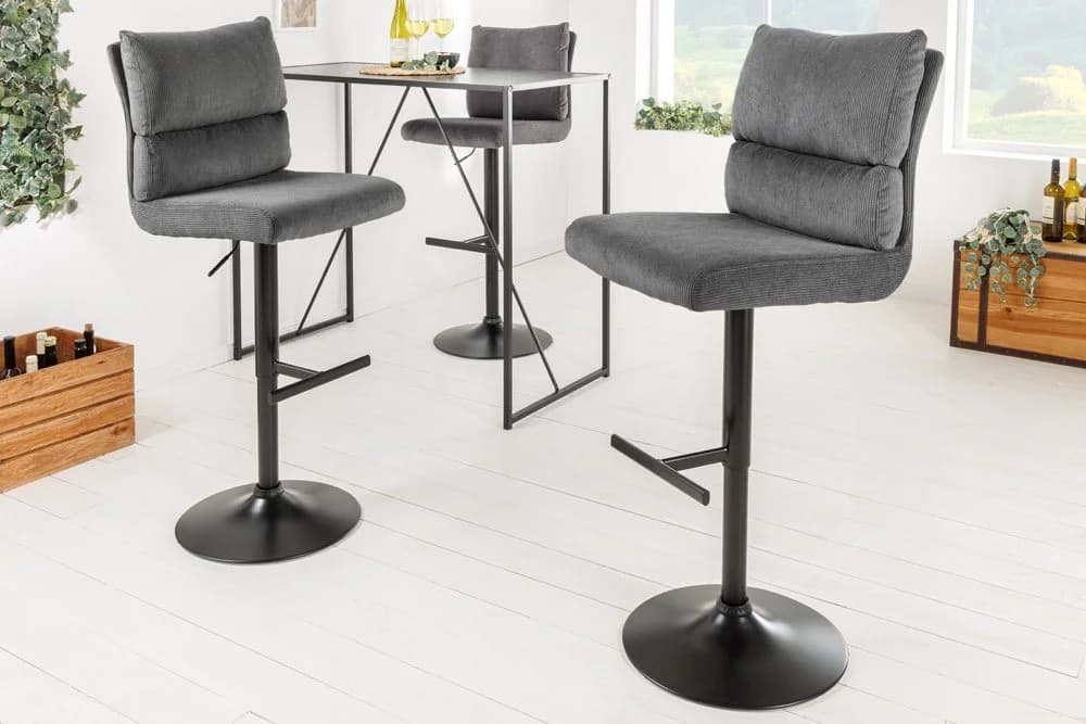 riess-ambiente Barhocker COMFORT grau/schwarz höhenverstellbar drehbar