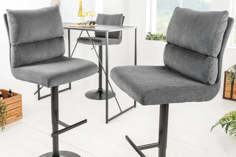 riess-ambiente Barhocker COMFORT grau/schwarz höhenverstellbar drehbar - Bild 2