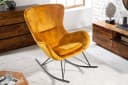 riess-ambiente Schaukelstuhl SCANDINAVIA SWING Senfgelb Schwarz Samt Metall Bild 3