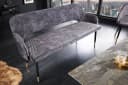 Riess Ambiente Sitzbank PARIS 160cm Grau Samt Retro Metallbeine Gold Bild 2
