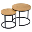 riess-ambiente Beistelltisch-Set 2er ELEGANCE Runde Wildeiche Optik Schwarz Bild 1
