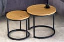 riess-ambiente Beistelltisch-Set 2er ELEGANCE Runde Wildeiche Optik Schwarz Bild 2