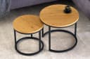 riess-ambiente Beistelltisch-Set 2er ELEGANCE Runde Wildeiche Optik Schwarz Bild 3