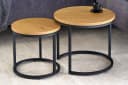 riess-ambiente Beistelltisch-Set 2er ELEGANCE Runde Wildeiche Optik Schwarz Bild 4
