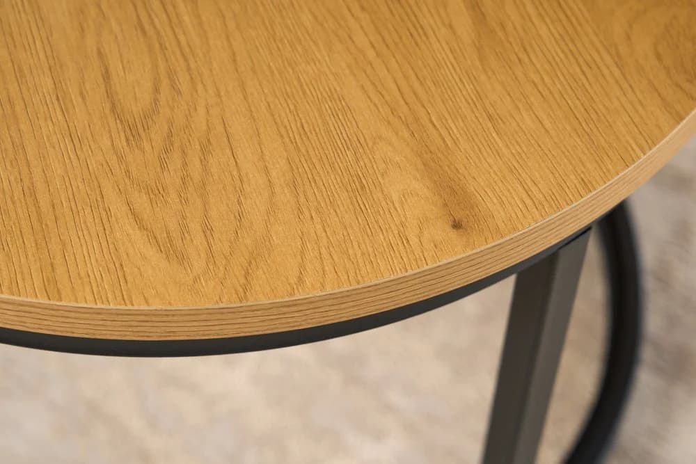 riess-ambiente Couchtisch-Set ELEGANCE 2-tlg. rund 80cm Wildeichen-Optik schwarz - Bild 4