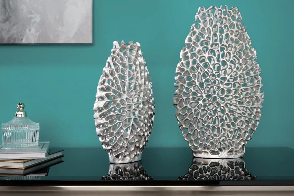 riess-ambiente Dekovase ABSTRACT LEAF 40cm Silber