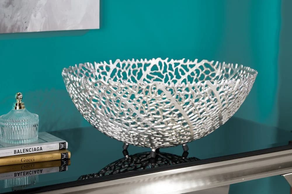 riess-ambiente Dekoschale ABSTRACT LEAF 45cm silber