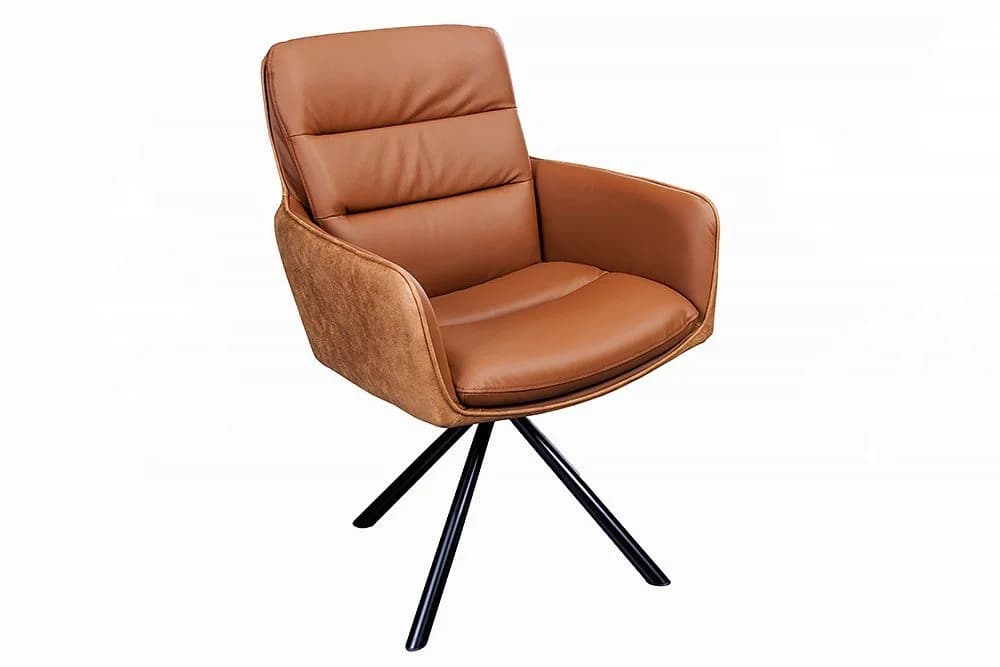 riess-ambiente Polsterstuhl BIG GEORGE Cognac Schwarz Echtleder - Bild 2