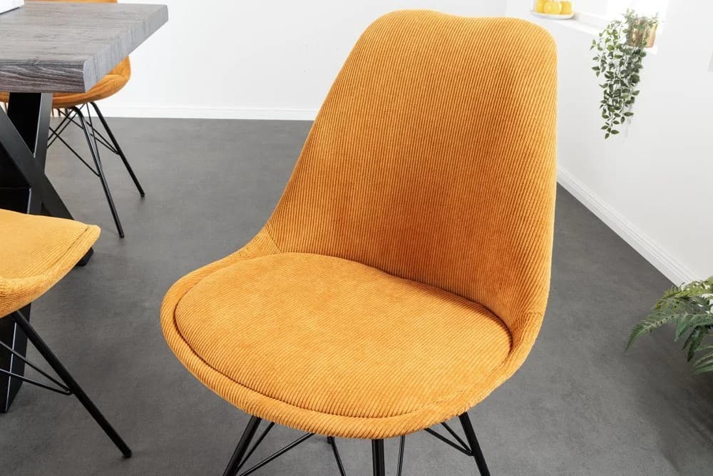 riess-ambiente Polsterstuhl SCANDINAVIA MEISTERSTÜCK Senfgelb Retro Design - Bild 2