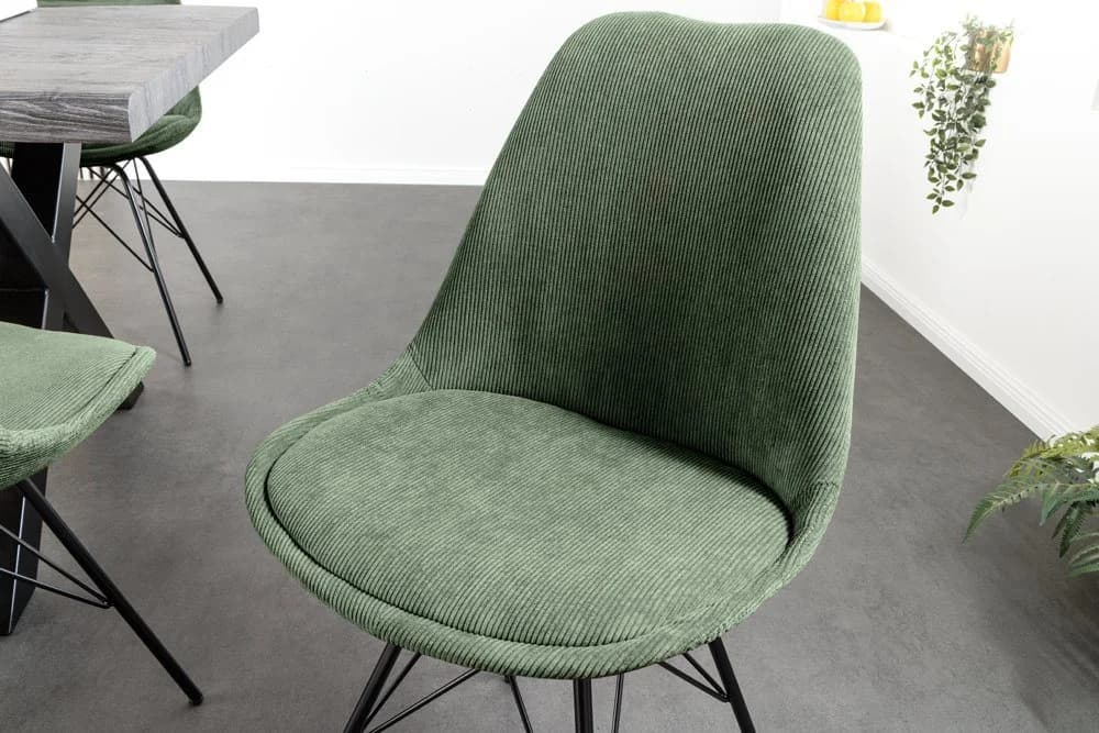 riess-ambiente Polsterstuhl SCANDINAVIA MEISTERSTÜCK Grün Cord - Bild 2