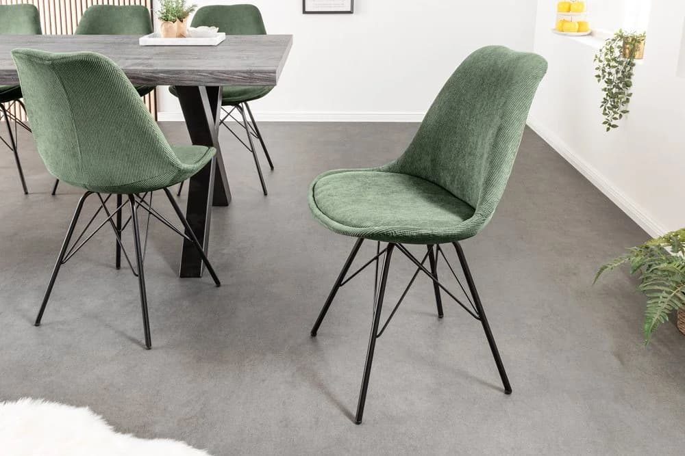 riess-ambiente Polsterstuhl SCANDINAVIA MEISTERSTÜCK Grün Cord - Bild 3