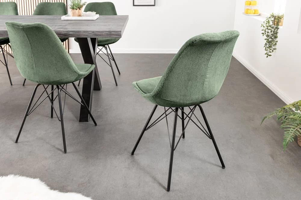 riess-ambiente Polsterstuhl SCANDINAVIA MEISTERSTÜCK Grün Cord - Bild 4