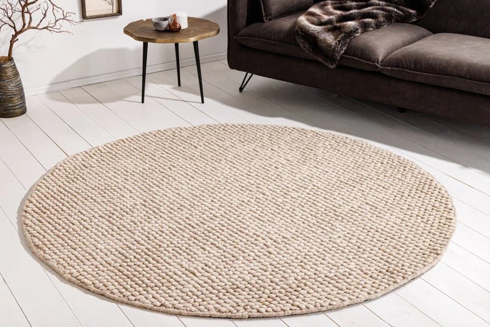 riess-ambiente Wollteppich 150cm Beige Rund - Bild 3