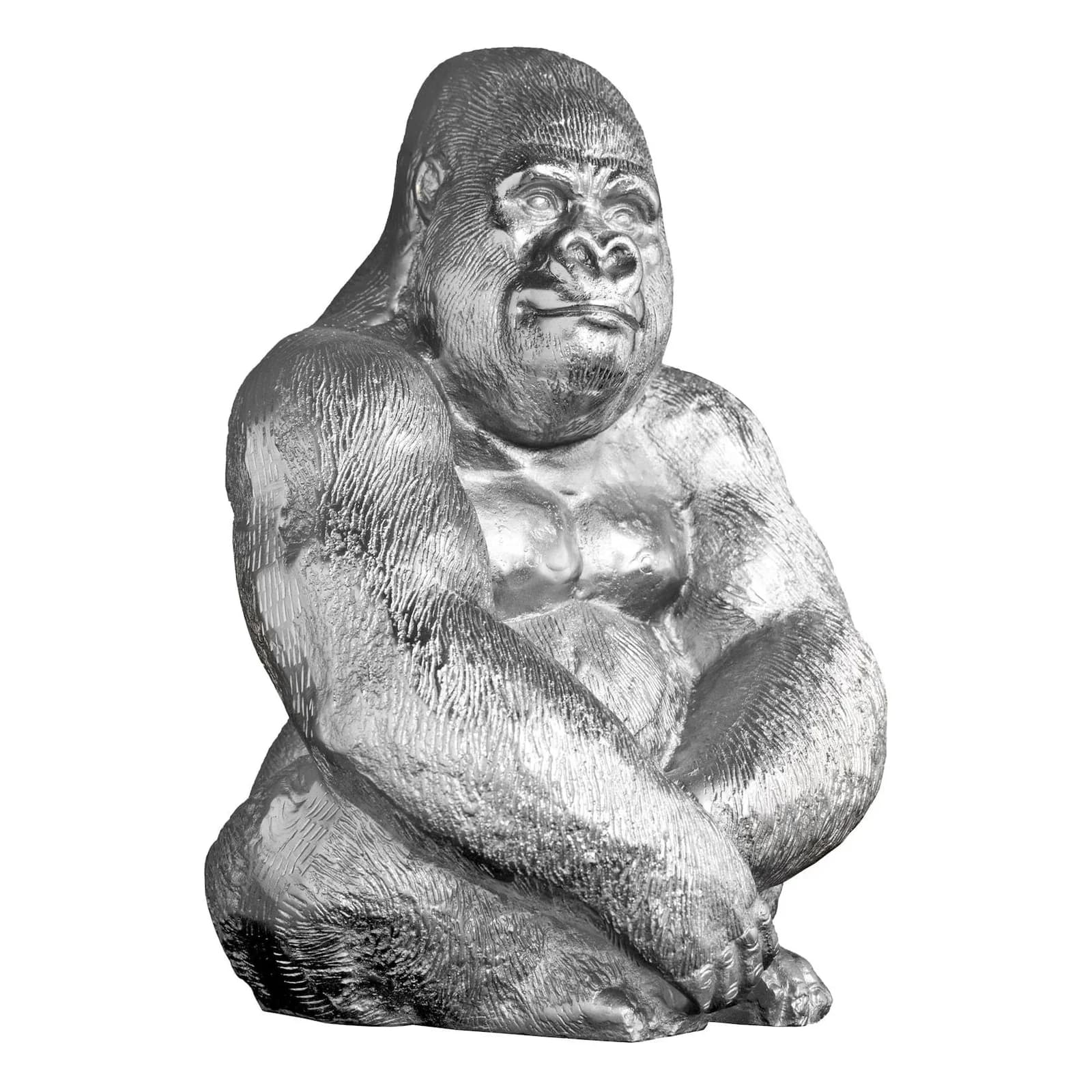 riess-ambiente Dekofigur KONG 40cm silber Metall-Aluminium Gorilla
